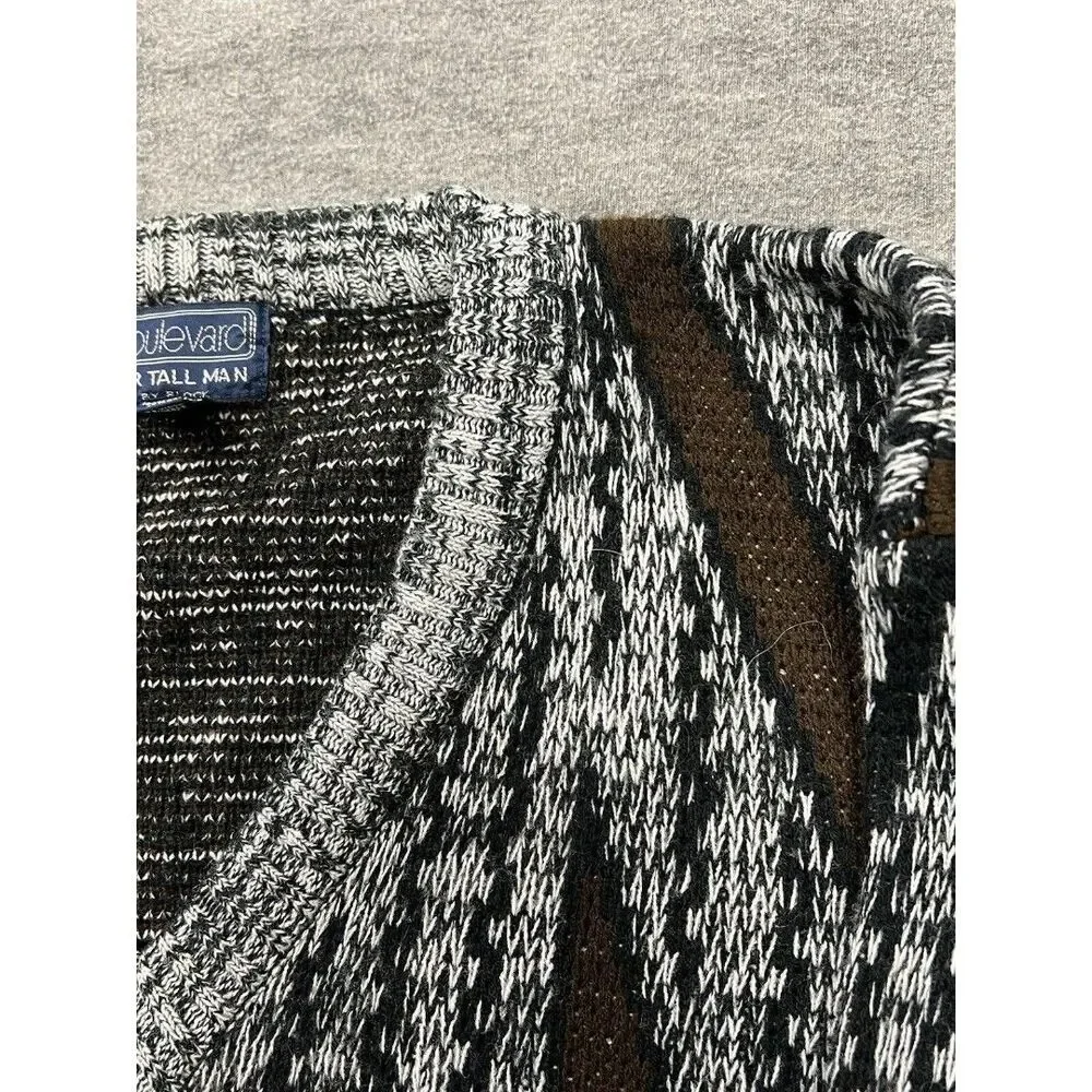 Boulevard For Big Men Vintage Coogi Style Sweater 2XLT V Neck